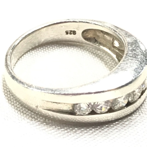 Silver 935 ring with diamond accent rc-28 - Picture 3 of 5